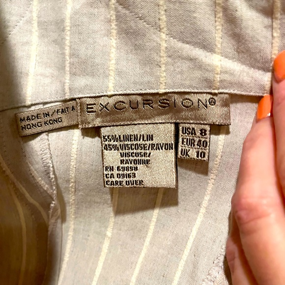 Vintage Linen blend shift dress by Excursion in classic beige/cream Circa 1980’s - Picture 8 of 11